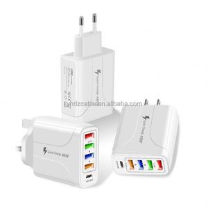 <b>Type</b>-<b>C</b> 5-in-1 Fast Charging Station Multi-Port USB+PD Travel Charging Head for USB Wall <b>Charger</b> for Mobile Phones UK/EU/US <b>Plug</b> - Product Image 1