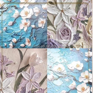 Tableaux imprimés sur toile, idées de peinture sur toile florale, peintures en relief de roses romantiques, affiches de fleurs rouges, décoration modulaire pour la maison - Product Image 5