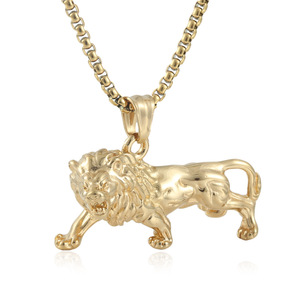 Collar con Colgante de León, Acero Inoxidable, Tono Dorado, Cadena con Dije de Animal, 3.0*60cm, Joyería de Moda para Hombre, Regalo - Product Image 4