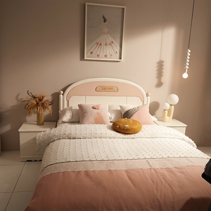 Ensemble de chambre d'enfant haut de gamme personnalisé pour garçons et filles, lit moderne en pin bleu, table de chevet avec armoire à trois portes - Product Image 5