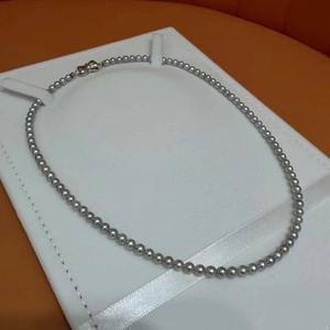 Colliers de perles de lin rondes et simples en gros, 4-5 mm, cadeau de fête pour bébés, nombreux styles disponibles - Product Image 1