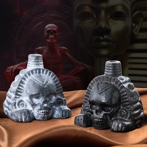 Sifflet de mort aztèque en argile fait main, crâne allongé, bruit de cri maya, cadeau d'Halloween, jouet fantaisie, vente en gros - Product Image 4