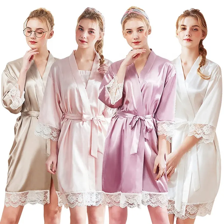 High quality bridesmaid robe embroidered dressing gown