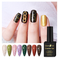 Vernis à ongles en gel craquelé 15 ml, couleurs écaille de tortue, art des ongles, laque, gel craquelé automatique UV pour salon de manucure
