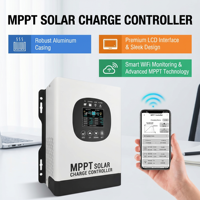 Contrôleur MPPT intelligent haute efficacité 40A/48V avec refroidissement par ventilateur intelligent, écran LCD, fonction de temporisation et limitation de courant pour installation photovoltaïque