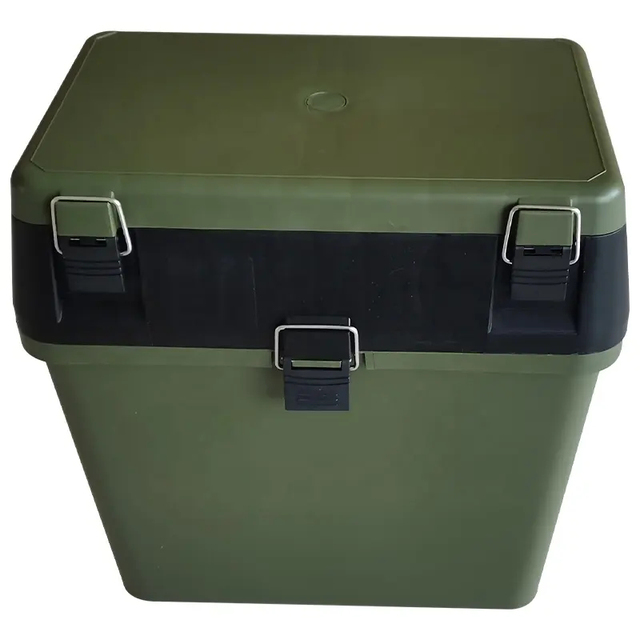 China Wholesale Fishing Tackle Box Colorful Army Green Cheap Fishing Storage Seat Box Boat Seat Box 23*35*38cm Fishing Box