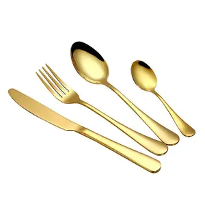 Großhandel Golden Spoon Fabrik preis Edelstahl Gold Besteck Set