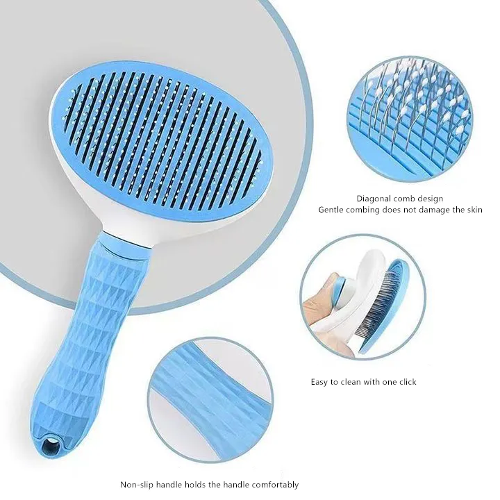 Adjustable Needle Body Pet One-Click Hair Removal Comb Cat Brush Small Household Dog Short Hair Removal Floating Pet Comb