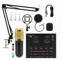 Kit de microphone à condensateur d'enregistrement en studio professionnel, karaoké V8, carte son audio, BM800