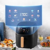 Freidora de Aire de 8L con Certificación CE, Panel Táctil, Multiusos, con Cesta Antiadherente y 8 Programas de Cocción para la Cocina del Hogar