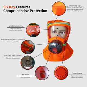 Masker Pelarian Kebakaran Berkualitas Tinggi, Penutup Asap Darurat untuk Pemadam Kebakaran, Respirator Penyelamat untuk Perlindungan - Product Image 4