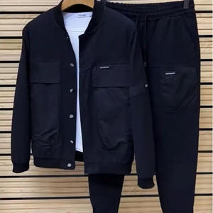 Nuovo Completo Moda Primavera-Autunno, Due Pezzi Comodi per <span class=keywords><strong>Uomo</strong></span>, Taglie Forti, Set Giacca e Pantaloni da Jogging - Product Image 2