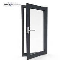 Fenêtre de balcon à battant en aluminium à double vitrage insonorisé noir design porte et fenêtre en verre élégantes