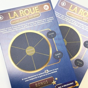 Lotto Lottery Diseño gratuito Boletos para rascar Ganar Uso comercial Tarjeta para rascar fabricada con papel elegante - Product Image 1