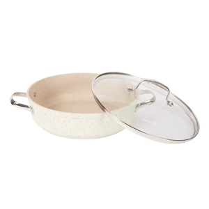 Juego de Ollas y Sartenes Modernas de Cerámica con Revestimiento de Mármol, Tapas de Vidrio y Silicona, Asas de Baquelita, Antiadherentes, de Aluminio Forjado, para Cocina de Gas - Product Image 3