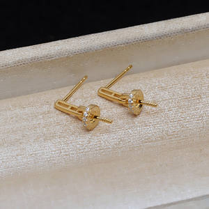 Boucles d'oreilles en argent S925 pour femme, cheveux de fœtus, perles DIY, 8-9 pouces avec plateau à bijoux vide, 3977-Findings & Components - Product Image 3