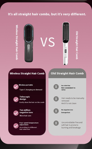 2-in-1 <b>Hot</b> <b>Comb</b> Rechargeable Heating Hair Straight <b>Comb</b> Electric Cordless Hair Style Brush Portable Mini Hair Straightener Brush - Product Image 6