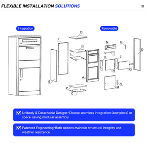 Boîte à colis autonome en acier étanche et antivol avec compatibilité POST pour usage domestique, approuvée pour les colis de boîte <span class=keywords><strong>aux</strong></span> <span class=keywords><strong>lettres</strong></span> - Product Image 4