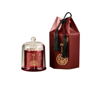 Coffret Cadeau Bougies d'Aromathérapie du Nouvel An – Cadeaux de Mariage, Faveurs de Mariage, Cire de Soja, Coffret Cadeau Demoiselle d'Honneur, Design Cloche Dorée <span class=keywords><strong>Rouge</strong></span> - Product Image 1