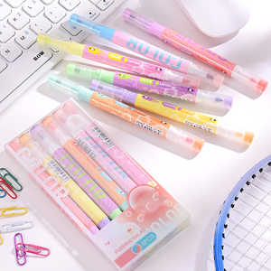 Evidenziatori Personalizzabili all'Ingrosso a Doppia Punta, Evidenziatori Sovrapposti Personalizzati, Colori Brillanti per Studio, Arte, Artigianato, Scuola - Product Image 1