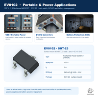 Transistor MOSFET à canal N 100V 2A SOT-23, niveau logique, faible RDS(on) 240 mΩ, commutateur de charge, convertisseur DC-DC, équivalent Si2324DS