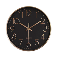Horloge murale ronde minimaliste 14-16 pouces, horloge silencieuse à quartz moderne pour la décoration du salon, de la chambre à coucher, en noir, bleu, rose, vert