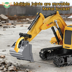 <span class=keywords><strong>Jouet</strong></span> d'excavatrice RC en alliage YF 6CH 1:24, véhicule de chantier télécommandé en alliage, cadeaux pour garçons, jouets d'excavatrice RC pour enfants avec lumière - Product Image 5