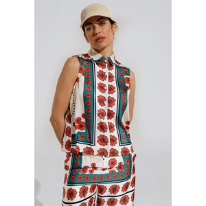 Camicia senza maniche con disegno floreale - Product Image 3
