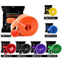 Juego de Bandas de Resistencia de Látex de 2080 mm con Logotipo Personalizado, 5 Bandas para Ejercicios de Yoga y Entrenamiento de Fuerza