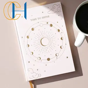 C & H 도매 맞춤형 인쇄 흰색 하드 커버 A5 나선형 저널 노트북 주최자 상자 및 선물 세트가있는 웨딩 플래너 책
