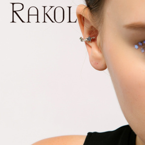 RAKOL EP23012022 Designer Zircon Inlaid Blue <b>Star</b> Clip Gold Plated Earrings for Women - Product Image 2