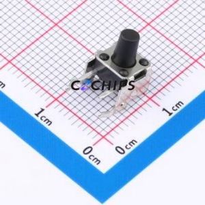 GT-TC101B-H085-L1 Tactile Switch Through hole,6x7.5mm Switch Single Pole Single Throw Round Button 2.5N Right Angle Insert - Product Image 1
