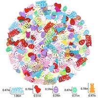 Frohe Ostern Konfetti Ostern Kaninchen Ei Huhn Form Glitter Metallic Folie Tisch streut Konfetti für Oster dekorationen