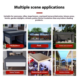 Louvered Garden <b>Gazebo</b> LED Light Sunshade Rainproof Leisure Aluminum Pergola JR-001 Aluminum <b>Gazebo</b> JR-001 - Product Image 3