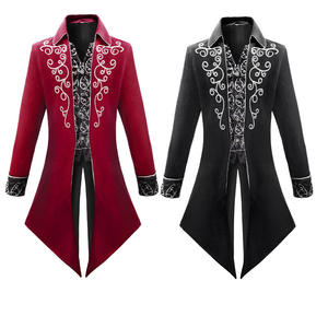Cappotto da uomo lungo Punk di Halloween con corte a coda di rondine retrò rinascimentale medievale cappotto elegante da palcoscenico - Product Image 5