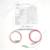 DWDM 1*2 3-Port 50GHz Filter Optik Penjaga Polarisasi (PM) Tabung Baja Serat C28(1554.94nm)-C40(1545.32nm) Saluran