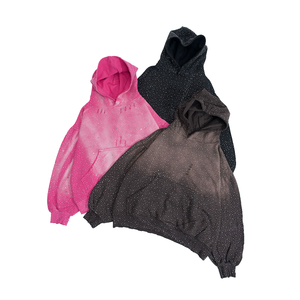 Sudaderas Personalizadas para Hombre, 100% Algodón, Estilo Urbano, Tejido Térmico, Corte Regular, Vintage, Peso Pesado 400gsm, Estampado a Cuadros con Pedrería, para Invierno - Product Image 3