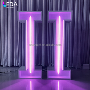 LEDA Outdoor Advertising Customized Party Event White Metallic <b>Letter</b> <b>Light</b> RGB Iron Large <b>Letter</b> Neon <b>Light</b> for Wedding - Product Image 1