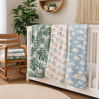 Couverture d'été pour bébé personnalisée de luxe en coton et polyester avec doublure, anti-bactérienne, non toxique, vente en gros