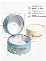 Biodegradable Handmade Eco-Friendly Recycled Art Paper Customizable Size Gift Box for Cookies Desserts Snacks Ribbon Handles