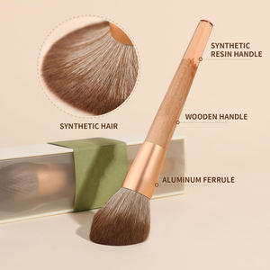 Grand ensemble de pinceaux de maquillage végétaliens moelleux Poils synthétiques sans cruauté Pinceau à poudre bronzante à couverture complète avec boîte-cadeau - Product Image 3