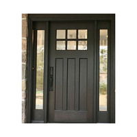 Porte d'entrée de maison et de restaurant au design moderne Ace, avec alarme à capteur, en marbre blanc et bois