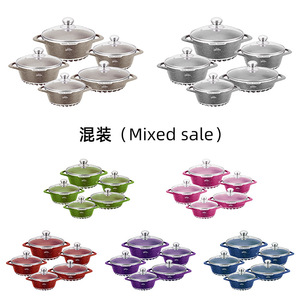 Royal Dessini 10pcs Non-Stick Cookware Set Maifan Stone Aluminum <b>Pot</b> Pan Kitchen Utensils With Lid Oven Safe - Product Image 5