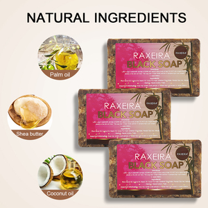 Sapone Nero Africano Naturale per Viso e Corpo, Rimuove Acne, Imperfezioni e Macchie Scure, Etichetta Privata, Fatto a Mano - Product Image 2