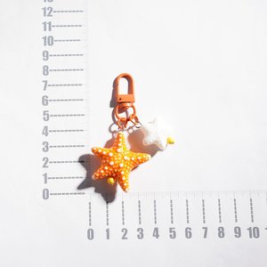 Cute Starfish Keychain with <b>Mini</b> Star Charm Ocean Style <b>Bag</b> Charm Summer Beach Backpack Ornament Earphone Pendant <b>Gift</b> Wholesale - Product Image 6