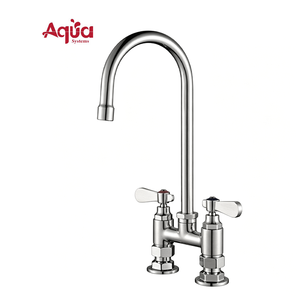 <b>Deck</b>-mounted Kitchen Faucet for Kitchen Sink 304 Stainless Steel Kitchen Faucet Commercial Dual Handle Sink Tap Mixer Faucet - Product Image 1