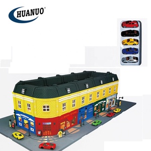 Promozionale regalo dei capretti auto in metallo mini lega modello di auto giocattolo con street e case - Product Image 2