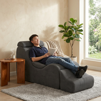 Chaise longue de yoga ergonomique multifonctionnelle en forme de S avec poche latérale et coussin lombaire capitonné pour appartement