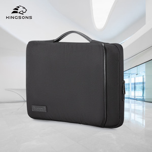 KINGSONS Tablet Bag Black Polyester Waterproof Wear Resistant Shockproof Zipper Closure Business Travel Men's Clutch Case - Product Image 2