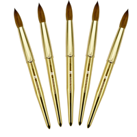 Pinceau à ongles en acrylique Joy Rich 2026, en poils de Kolinsky 100% avec manche en métal doré, idéal pour les salons de beauté et le vernis à ongles – Nouvelle collection en promotion